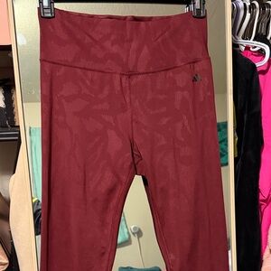 Adidas Burgundy Textured Leggings